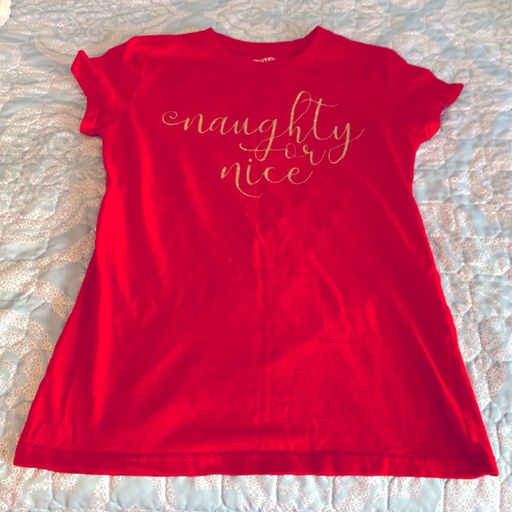 Red Naughty or nice t-shirt